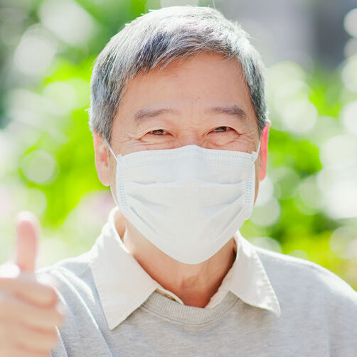 old man thumbup with mask Area Agency on Aging of Southwest Arkansas, Inc.